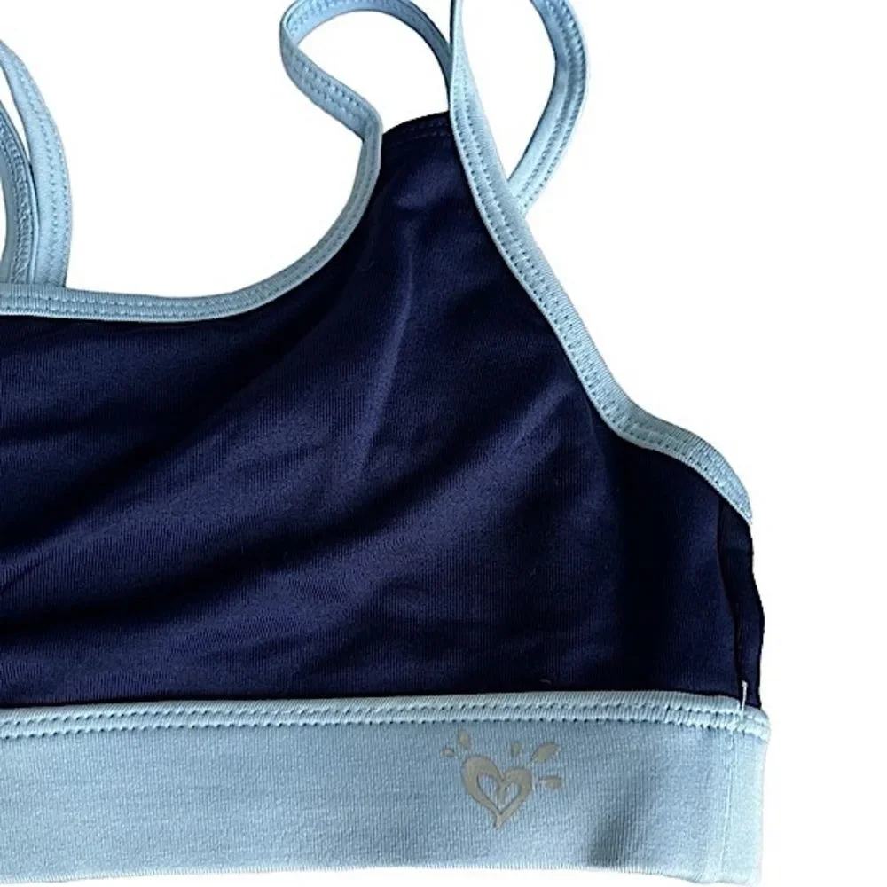 🌴 Justice Active Two Tone Blue Strappy Sports Bra Girls 28